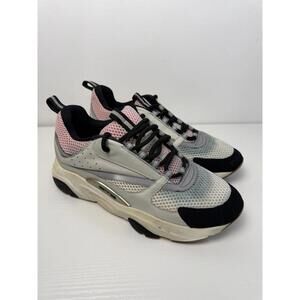 Dior B22 Mesh & Calfskin Sneaker Pink/Grey/White SZ 45